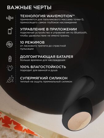 Черный вибратор с управлением через приложение Lelo Ida Wave